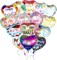 30 Pcs Happy Mother's Day Balloons Party Decorations, 18 Inch Heart Love You Mom Balloons, Colorful Mylar Foil Balloon with Ribbon for Mother Grandmother Birthday Supplies, Meaningful Mother's Day!